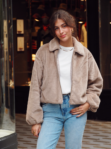 Veste DANA fourrure/beige