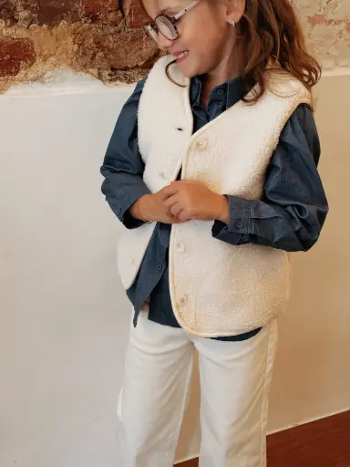 Mini gilet teddy SOFIA beige