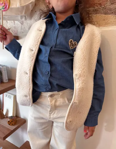 Mini chemise ANAIS bleu jeans