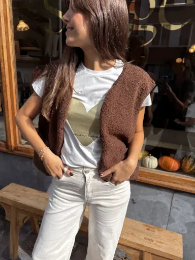 Gilet teddy LILO brun