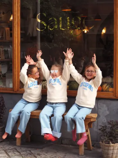 Mini sweat LES COPINES beige