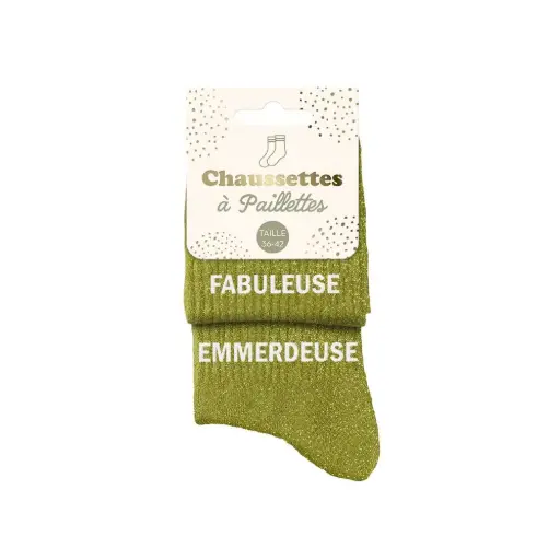 Chaussette duo à paillettes FABULEUSE EMMERDEUSE