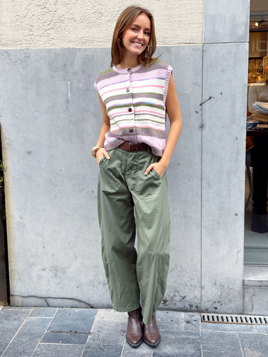 Pantalon barrel AGATHE kaki