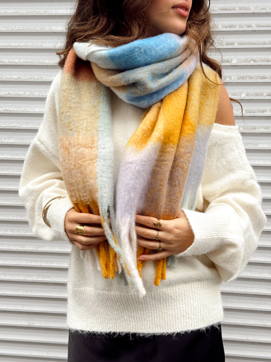 Écharpe JORY ocre/carreaux