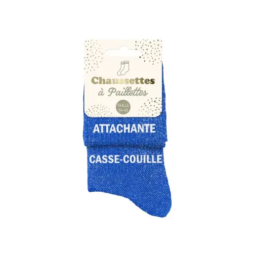 Chaussette duo à paillettes ATTACHANTE CASSE-COUILLE