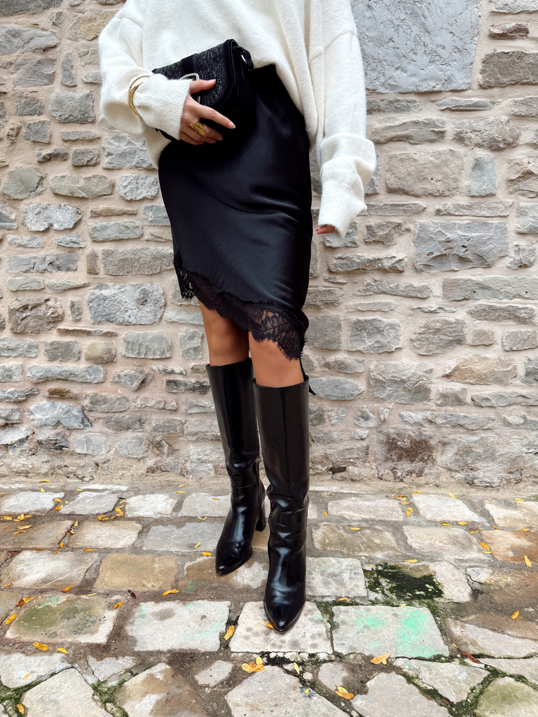 Jupe OPHELIA noir/dentelle