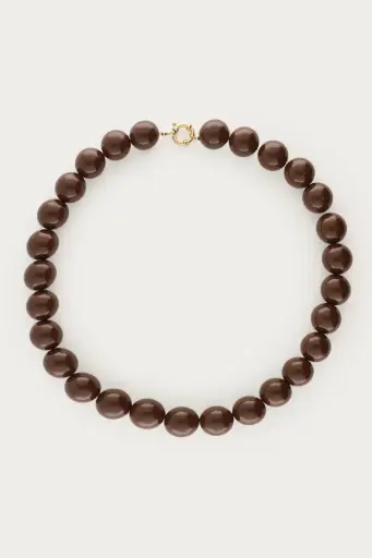 Collier AMELY perles marron