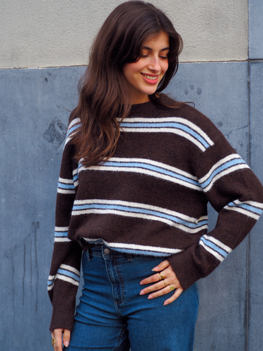 Pull CLAUDIA brun/bleu