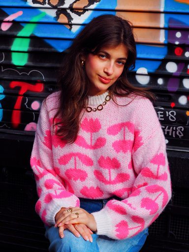 Pull JUDIE rose/fleurs