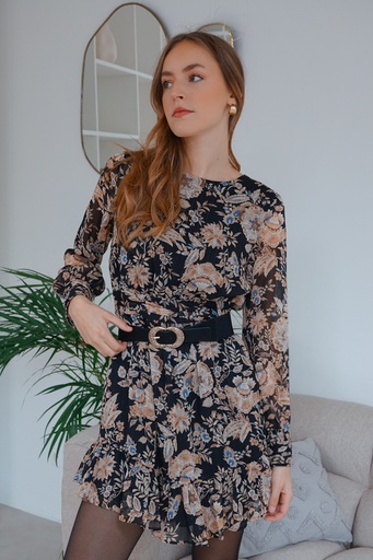 Robe ANNE noir/beige
